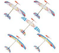 KOMBIUDA 5 pièces Avions Planeurs Mousse DIY Éducatif Garçon Fille Avion Propulsé Élastique Couleur Aléatoire pour Coordination Main-œil et Jeux Parent-garçon Fille Couleur Aléatoire