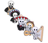 KOMBIUDA 5 Pièces Broches Émail Crâne Insignes Colorés pour Vêtements Sacs et Accessoires Épingles Rigolotes pour Fêtes et Décoration DIY