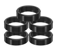 KOMBIUDA 5 Pièces Entretoise de Potence de VTT en Alliage D'aluminium Noir | Alésage 1-1/8 Pouce, Ajustement Précis, Résistance aux Intempéries, Lot pour Bicycle
