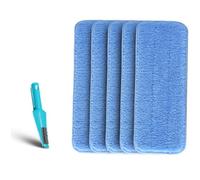 KOMBIUDA 5 Pièces Lot de Housses de Remplacement pour Balai Pulvérisateur Microfibre Bleue Nettoyage Rapide Coins Sols Murs et Fenêtres