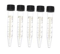 KOMBIUDA 5 pièces Lot de Tubes à Essai Centrifugeurs Verre avec Bouchons à Vis Étanches pour Laboratoire Tubes Coniques Résistants et Portables pour Biologie et Chimie