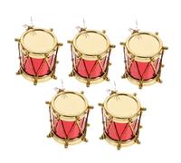 KOMBIUDA 5pièces Miniature Drum Set Décor Faux Instrument De Musique pour Maison De Poupée Accessoire De Décoration pour Scènes Miniatures