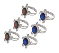 KOMBIUDA 6 Pièces Bague Tortue Ajustable Qui Change de Couleur pour Garçon Fille Anneau Émotionnel Sensible Température Design et Unique Cadeau Fête Anniversaire Lot