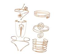 KOMBIUDA 6 pièces Bracelet Bras Géométrique de Réglables Brassards Ouverts Style Punk pour Accessoiriser Look