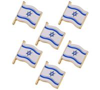 KOMBIUDA 6 Pièces Broches Drapeau Israël Épingles de Revers Alliage Accessoires Décoratifs pour Vêtements Sacs à Dos et Fêtes Badge National pour Hommes et Femmes