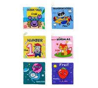 KOMBIUDA 6 Pièces Éducation Précoce Garçon En Tissu Album Pour Bébé Livres Bébé Garçon s Planche Première Jouets Livres Pour Tout-petits es De Fille Peau De Pêche