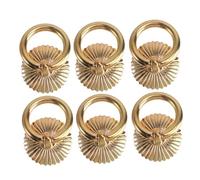 KOMBIUDA 6 pièces Poignées Anneau Doré pour Meubles Tirants Ronds Épurés pour Portes Cuisine et Placards Style Européen Élégant Surface Lisse et Confortable Adaptées à Divers Meubles