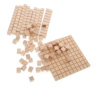 KOMBIUDA 61 pièces Cubes Bois Mathématiques Éducatifs pour Matériel de Comptage et Apprentissage Modèle Didactique Sécurisé pour Élèves de Primaire Support Pédagogique pour Décimaux