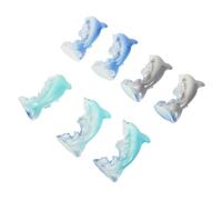 KOMBIUDA 7 Pièces Miniature Resin Dolphin Figurines Realistic Sea Animal Ornaments for Home and Garden Decor Mini Sea Animals Figures for DIY Ocean Craft