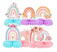 KOMBIUDA 7pièces Décoration De Ballons Miel Arc-Ciel pour Anniversaire Centre De Table Festif Et Ornements De Fête