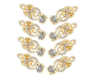 KOMBIUDA 8 Pièces Broche Musicale avec Épingle Note de Musique Élégante Forme de Clé de Sol Accessoire de Mode Coréenne pour Vêtements pour Femme Mariage Concert et Fête