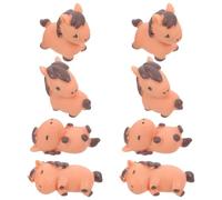 KOMBIUDA 8 Pièces Figurines Cheval Miniature en Résine Marron, Décoration DIY Élégante pour Bureau, Résistant la Décoloration, Ajoute du Charme Artistique à Votre Intérieur