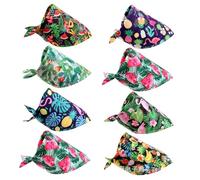 KOMBIUDA 8 pièces Lot de Bandanas pour Chiens Motif Fruits Tropicaux et Animaux Foulards Triangulaires Ajustables pour Chiots Accessoire pour Animaux de Compagnie