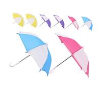KOMBIUDA 8 pièces Miniature Dollhouse Umbrellas Set Small Sunny and Rainy Doll Umbrellas for Pretend Play and Decorative Doll Accessories