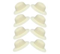 KOMBIUDA 8pièces Chapeaux De Paille Vierges Pour Garçon Fille Chapeaux -même Pour Peindre Loisirs Activités De Groupe Intérieur
