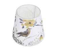 KOMBIUDA Abat-Jour en Tissu Fin Imprimé pour Lampe de Table E27 Accessoire Abat-Jour Rond à Motif Fleurs et Oiseaux Diamètre Inférieur 19 CM Adapté Lampe de Bureau et Lampadaire