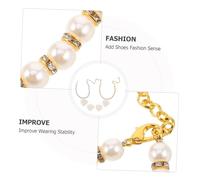 KOMBIUDA Ankle Heels Straps With Self Adhesive Heel Protectors Adjustable Slip Shoe Bands With Faux Pearl Embellishments For And Elegance