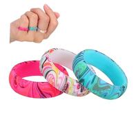 KOMBIUDA Anneaux en Silicone pour Femmes Lot de 3 Bagues Fines Empilables en Caoutchouc Usage Quotidien Présents pour Couple Style Unisexe Protection Rayures