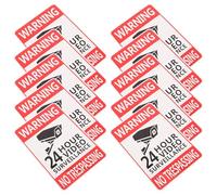 KOMBIUDA Autocollants de Sécurité Vidéo 10 Pièces 14,7 X 9,9 Cm, Panneau Avertissement Caméra en Service, Adhésifs Résistants et Imperméables pour Extérieur, Signalisation