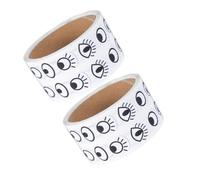 KOMBIUDA Autocollants pour Garçon et Filles Yeux Globuleux Créatifs, 2 Rouleaux, Adhésifs Noirs et Blancs, Bricolage Ludique, Décorations DIY pour Garçons et Filles, Loisirs Créatifs