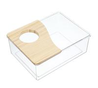 KOMBIUDA Bac à Sable pour Hamster en Acrylique avec Demi-Couvercle Toilette et Salle de Bain pour Petits Animaux bac Compact pour Bain de Sable et Repos Accessoire Pratique pour cochons