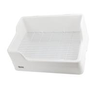 KOMBIUDA Bac Litière Lapin Taille Supérieure Plusieurs Parties Antibasculement et Anti-Projection Toilette Cage pour Lapin et Hamster Bac Amovible Facile à Nettoyer Matériau et