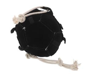 KOMBIUDA Balle pour Chevaux en Tissu Noir Mécanisme Récompense Carotte, Mangeoire Suspendue pour Écurie, Régule Habitudes Alimentaires et Évite Ennui Pâturage