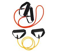 KOMBIUDA Bande Élastique Fitness Naturelle Latex avec Poignées Confortables LB Rouge LB Jaune Résistance pour Yoga Musculation et Étirement Adaptée à et Âges