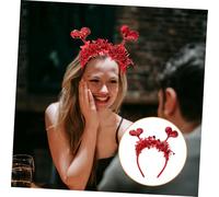 KOMBIUDA Bandeau Cœur Pailleté Saint Valentin pour Femmes Accessoire Cheveux Romantique pour Mariage Fête et Photos Souvenirs