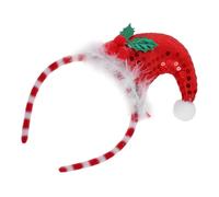 KOMBIUDA Bandeau de Noël Festif à Paillettes avec Bonnet à Pompon Coloré Accessoire de Fête pour Garçon Fille et Adultes Serre-tête Original pour Costume et Séance Photo