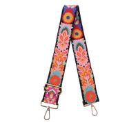 KOMBIUDA Bandoulière Brodée Fleurie Réglable pour Sac et Instruments Musicaux Sangle de Remplacement pour Banjo et Guitare pour Femmes Multifonction Portefeuille Intégré