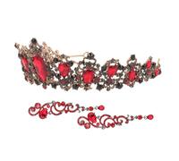 KOMBIUDA Baroque Couronne Mariage Femme avec Cristaux Set Bijoux Cheveux et Boucles Oreilles pour Mariée Demoiselle Honneur Accessoires de Fête Légers et Brillants