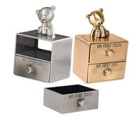 KOMBIUDA Boîte à Dents De Lait 2pcs Pour Bébé Boîte à Souvenirs En Métal Pour Dents De Lait Récipient Robuste Et Sûr Pour Conserver Souvenirs D'enfance