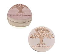 KOMBIUDA Boîte à Dents De Lait En Bois Rond Pour Bébé, Coffret Souvenir Solide, Rangement Protecteur, Conserve Les Dents Et Lanugo, Présent Enfance, Petite Taille, Naturel,