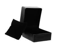 KOMBIUDA Boîte à Montre Élégante PU Noire Boîte de Rangement Bijoux Polyvalente Organisateur Montres et Bracelets Coffret Cadeau Rétro pour Maison et Boutique