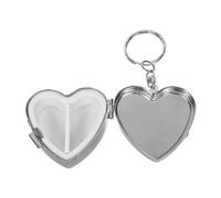 KOMBIUDA Boîte à Pilules Acier Inoxydable Forme Cœur avec Mini Organiseur de Portable Pochette Médicale Compacte pour Voyage Bureau et Usage Quotidien