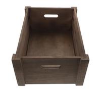 KOMBIUDA Boîte de Rangement avec Poignée en Bois Rétro pour Disques Vinyles | Format 35x25x15cm, Usage sur Étagère ou Bureau, pour Albums et Collection