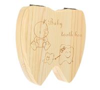 KOMBIUDA Boîte de Rangement Dents de Bébé en Bois Naturel Collection de Dents Garçon et Filles Porte-dents Lait Usage Souvenir Naissance Garçon Fille Coffret Bois