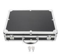 KOMBIUDA Boîte en Alliage d'Aluminium Multifonctionnelle 10 Pouces Noire Serrure Mallette de Transport Légère et Résistante Trousse à Outils et Pharmacie Portable pour Voyage et Maison