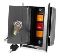 KOMBIUDA Boîtier de Commande Bouton Poussoir Mural Étanche pour Porte de Garage et Volet Électrique Boîtier de Commutation Plastique avec Serrure Cachée Commande Manuelle et Télécommande