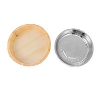 KOMBIUDA Bol à Riz Japonerie en Bois Renforcé Acier Inoxydable | Design Épaissi, Service de Table Maison, Usage Sushi et Écrevisses, Format Unique, Bois et Inox