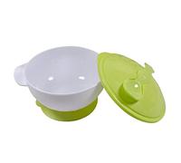 KOMBIUDA Bol De Succion Antidérapant Pour Bébés Ensemble De Avec Couvercle Et Cuillère Vert