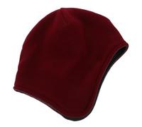KOMBIUDA Bonnet de Nuit en Polaire pour Seniors avec Cache-oreilles Bonnet Chaud Hiver Unisexe Doublure Douce Anti-froid Confortable pour Maison et Voyages Couleur Rouge Profond