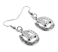KOMBIUDA Boucles d'Oreilles Cowgirl Pendantes en Alliage Léger Breloques Bottes de Cowboy et Fer à Cheval Bijoux Créatifs pour Femmes et Filles Accessoires Western pour Fêtes et Usage