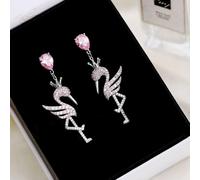 KOMBIUDA Boucles Doreilles Pendantes Flamant Scintillantes Légères et Confortables Bijoux Dété pour Femmes et Adolescentes Parfaites pour Mariage et Fête