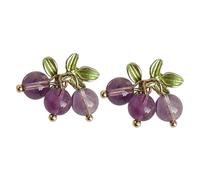 KOMBIUDA Boucles Oreilles Clous Raisin Femme Petites Perles Légères Bijoux Élégants pour Fêtes et Mariages