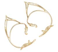 KOMBIUDA Boucles Oreilles Fée Géométriques Creuses Manchettes Légères sans Perçage pour Femmes Bijoux Oreilles Élégants et Confortables Dorée