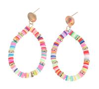 KOMBIUDA Boucles Oreilles Pendantes Colorées Légères pour Femmes Perles Pâte Polymère Bijoux pour Plage Vacances et Occasions Spéciales