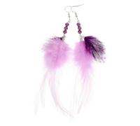 KOMBIUDA Boucles Oreilles Plume Vintage Bohème pour Femmes Style Ethnique Légères et Pendantes Accessoire Mode Plumes Hippie