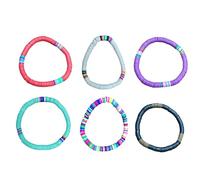 KOMBIUDA Bracelet Boho Coloré Argile Polymère Souple Bracelet Couple Étanche et Accessoire Mode Élégant pour Amoureux